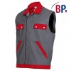 gilet de travail sans manche gris et rouge